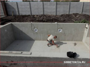 Строительство чаши бассейна из бетона