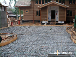 Подготовка территории для заливки пола бетоном возле частного дома